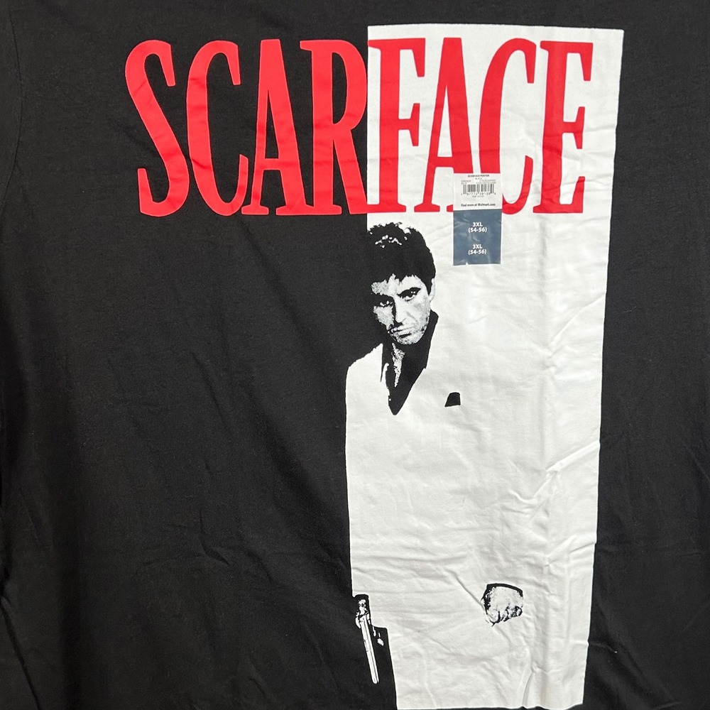 Scarface‎ Movie Poster Graphic T-Shirt Men's Size 3XL Black Tony Montana New